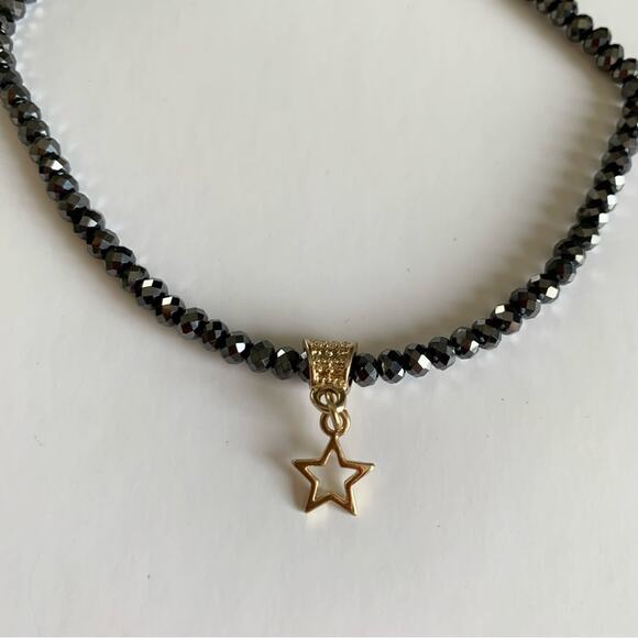 Ettika x Revolve Dark Beaded & Gold Star Charm Short Necklace - Picture 5 of 6